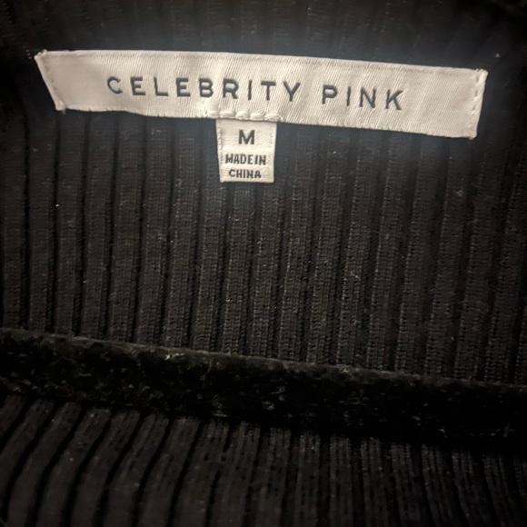 Celebrity Pink Black Ribbed Top - Picture 3 of 3